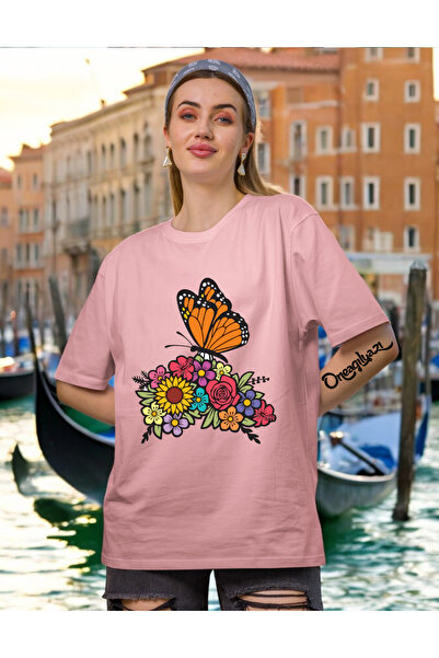oneagılyazı Detalj leptira Štampano Žene Oversize kroj T-shirt