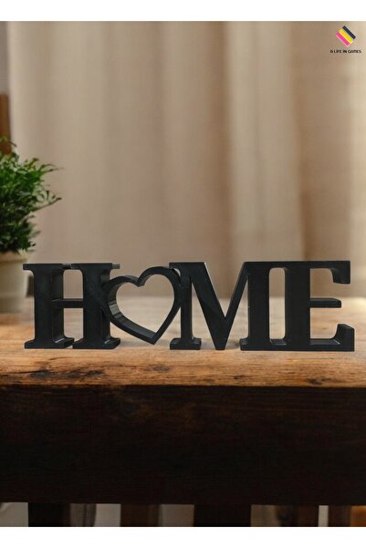 Home Text Decorative Trinket and Desktop Decor - Black 22 cm (Large Size)