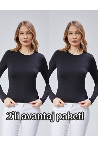 Virago 2-компонентна блуза/боди с мека материя, кръгла яка и дълги ръкави