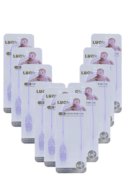 LUQU BABY حامل مصاصة من السيليكون من Luqu - أرجواني - عبوة من 10 قطع
