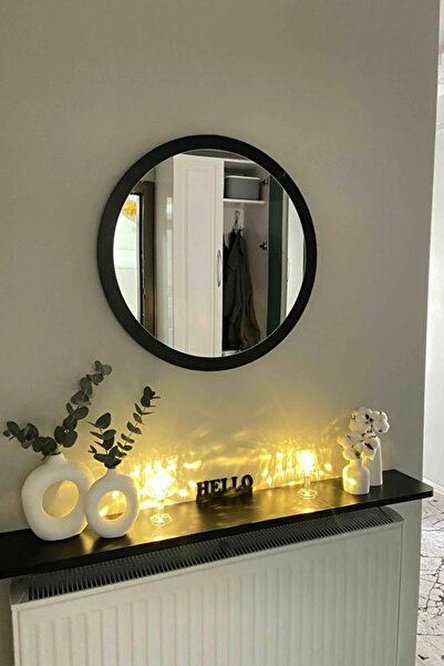 Evnalia Dekoratik Yuvarlak Ayna 45 Cm Çap Antre Hol Koridor Duvar Salon Mutfa...