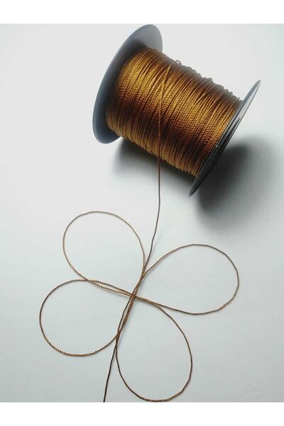 Eskişehir hobi sanat 50 μέτρα 0,8 mm κλωστή χάντρες προσευχής - Χρώμα χρυσό καφέ