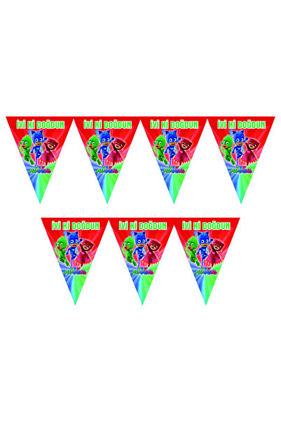 PJMASKS Pijamaskeliler 16 Kişilik Pasta Süs Dahil Doğum Günü Seti Pjmask