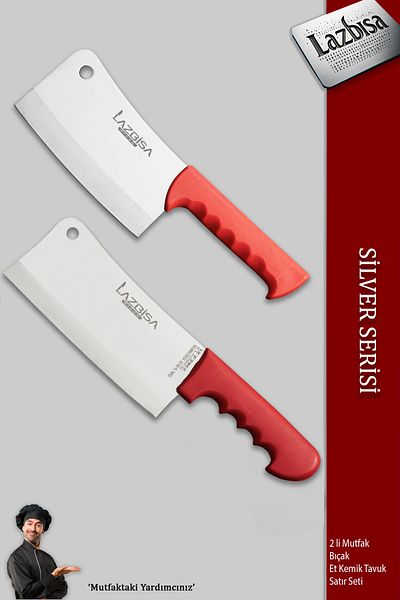 LAZBİSA Silver Series Kitchen Knife Set of 2