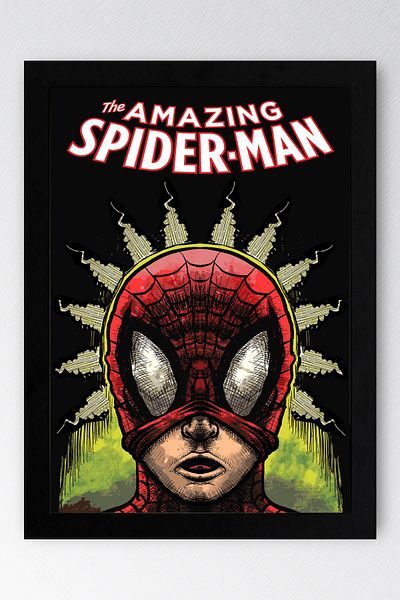 Saturn The Amazing Spider Man Framed Painting - Spiderman Fim Poster Painting