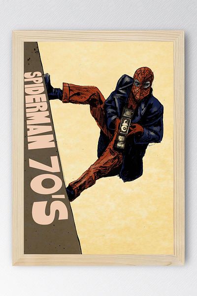 Saturn Spider Man Framed Painting - Spiderman Nostalgia Fim Poster Painting