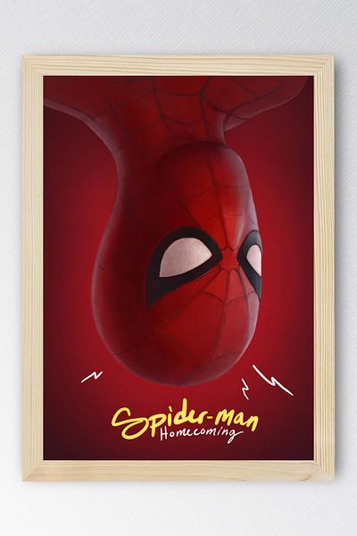 Saturn Spider Man Framed Painting - Spider-Man Homecoming Fim Poster Painting
