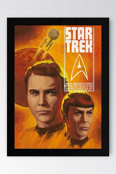 Saturn Star Trek Framed Painting - Star Trek Fim Poster Painting