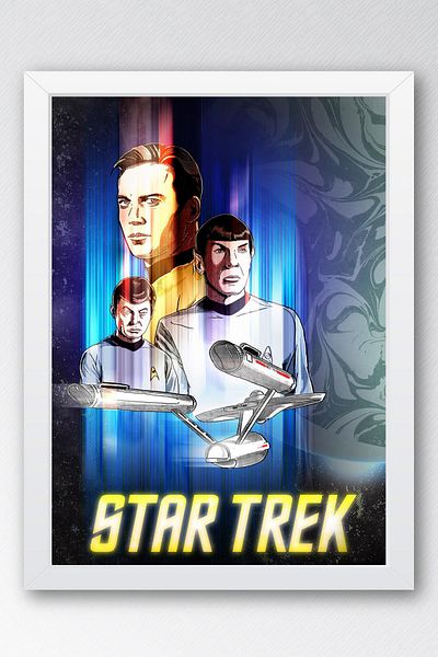 Saturn Επιτραπέζιο με κορνίζα Star Trek - Επιτραπέζια αφίσα ταινίας Space Trek