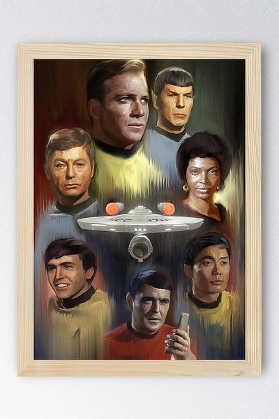 Saturn Star Trek Framed Painting - Star Trek Fim Poster Painting