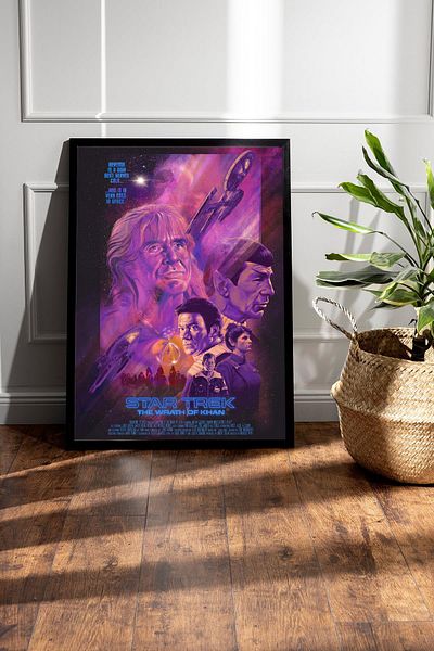 Saturn Star Trek Framed Painting - Star Trek Fim Poster Painting