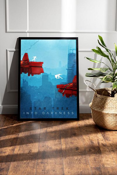 Saturn Star Trek Framed Painting - Star Trek Fim Poster Painting
