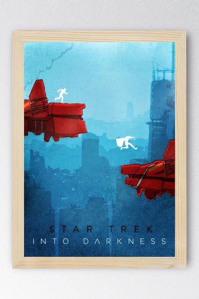 Saturn Star Trek Framed Painting - Star Trek Fim Poster Painting