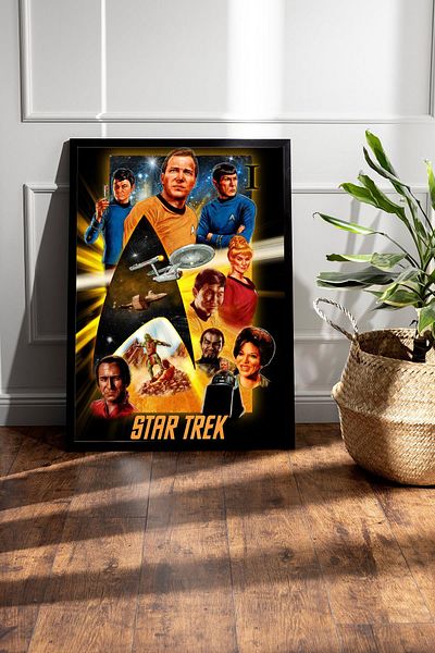 Saturn Star Trek Framed Painting - Star Trek Fim Poster Painting