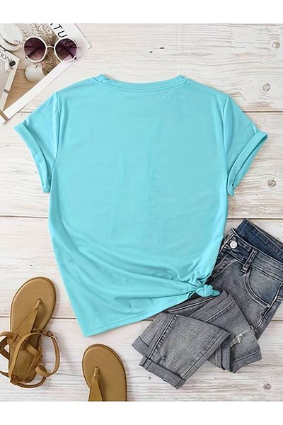 uyguntarz Baumwoll-T-Shirt mit Gänseblümchen-Schmetterlingsdesign