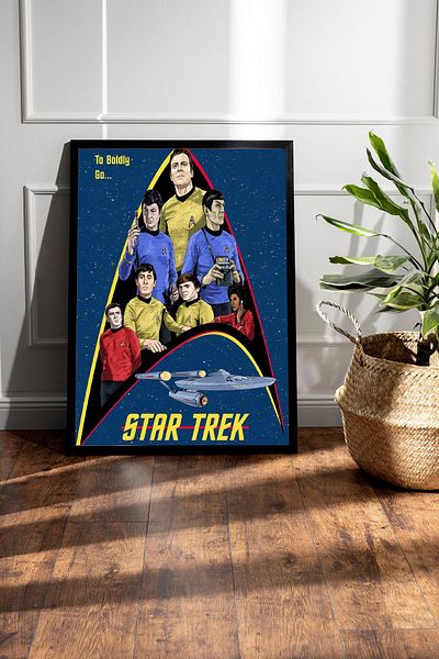Saturn Star Trek Framed Painting - Star Trek Fim Poster Painting