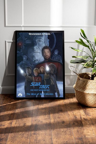 Saturn Star Trek Framed Painting - Star Trek Fim Poster Painting