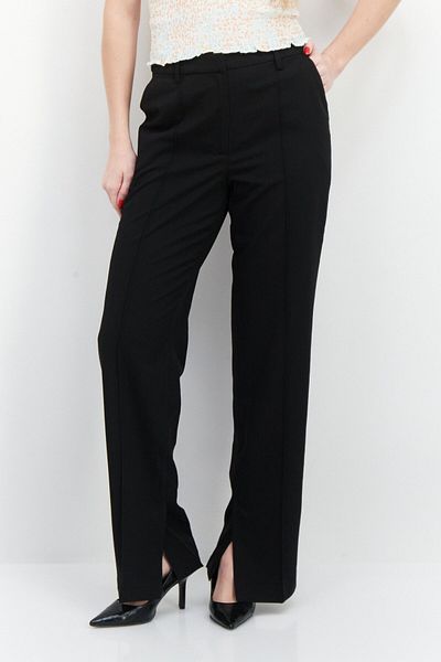 NA-KD Women Regular Fit Solid Pant, Black