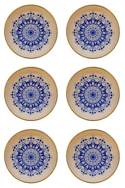 DUKKANI ISTANBUL Set of 6 Ottoman Anthracite Tea Plates