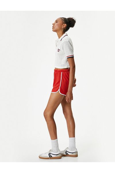 Koton Mini-Shorts mit Schnürung in der Taille, Oversize-Paspelierung