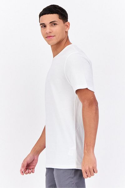 French Connection Men Crew Neck Short Sleeves Textured T-shirt, White
