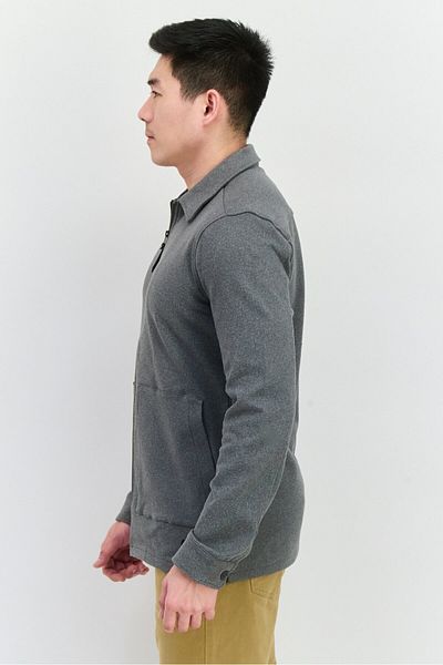 Civil Society Men Heather Full Zippered Shirt Jackets, Grey