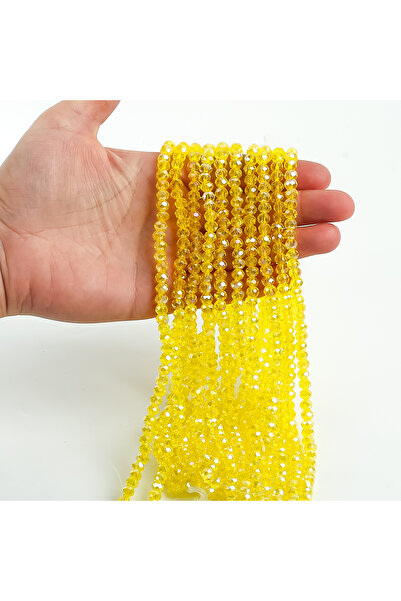 yfhobi 1 Dizi (80-85 Adet) - 6 mm Yassı Kristal Cam Boncuk Dizisi Şeffaf Janj...