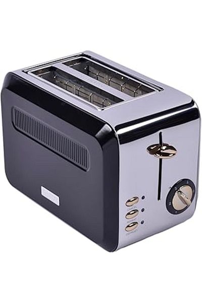 nazeninstoğu Worldwide Gem Titan Bright Silver Black Two Slice Toaster