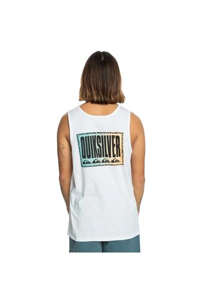 Quiksilver Long Fade Tank Eqyzt07663-10 Men's White T-Shirt