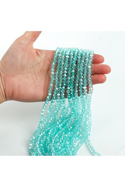 yfhobi 1 Dizi (80-85 Adet) - 6 mm Yassı Kristal Cam Boncuk Dizisi Şeffaf Janj...