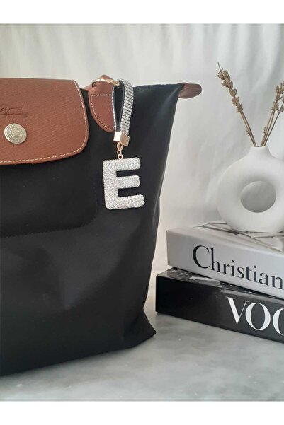 bijoux uniques Breloc și breloc pentru geantă cu litera E din piatră de zircon