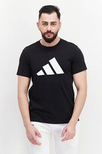 adidas تي شيرت رياضي رجالي بأكمام قصيرة للتدريب، أسود