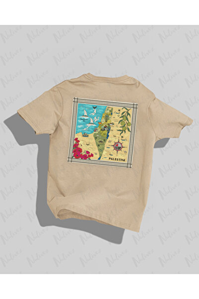 Nulivez Palestine Design Back Printed High Quality Compact Unisex Oversize T-...