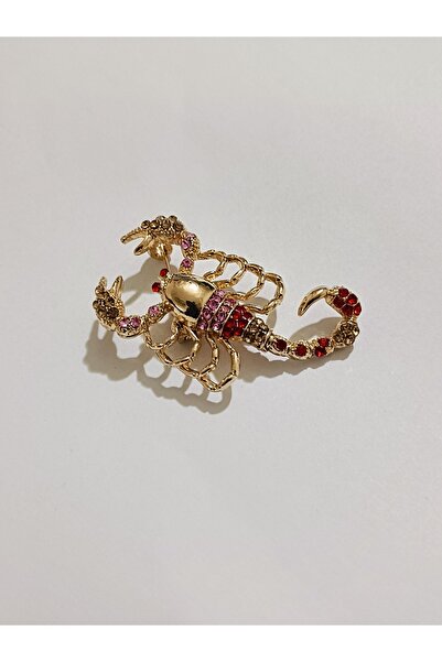 ESJ Kristal Zirkon Taş Akrep Kadın Broş Ebat: 5*3 cm