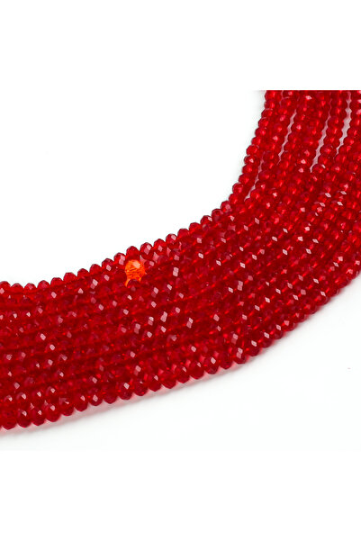 yfhobi 1 Dizi (80-85 Adet) - 6 mm Yassı Kristal Cam Boncuk Dizisi Şeffaf Kırm...