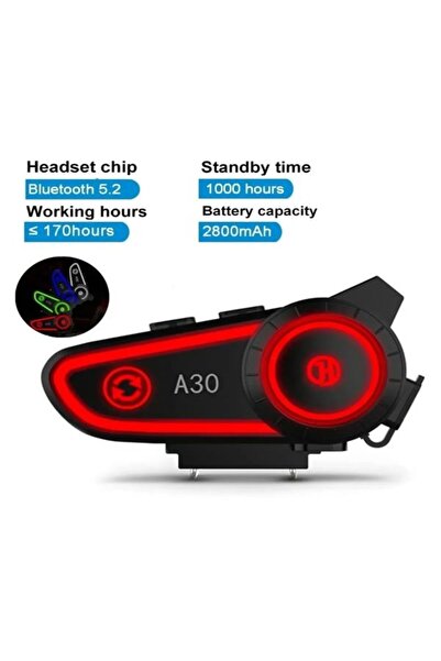 KazanTicaret A30 Motosi̇klet İçi̇n Kask Kulaklik Işikli İntercom