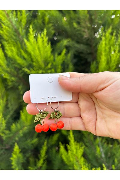 ZF Aksesuar Orange Cherry Earrings