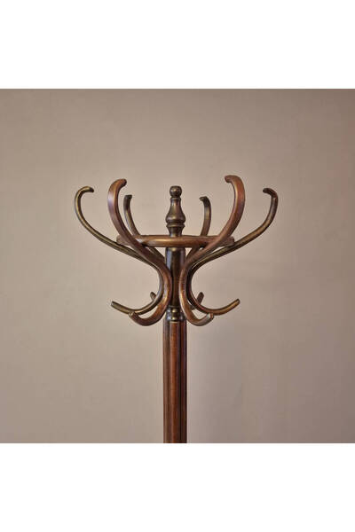 KleinHaus Furniture Ahşap Askılık - Tonet Ayaklı Askılık - 6'lı Askılık - Ceket Elbise Askılık (DEĞİŞTİRİLEBİLİR RENK)