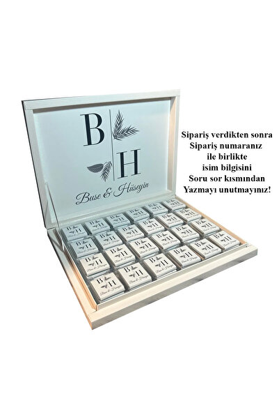 Blackeye Chocolate Kişiye Özel İsimli Söz Nişan Nikah Çikolatası - 72 Adet Ma...