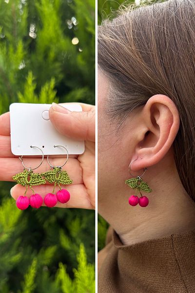 ZF Aksesuar Pink Cherry Earrings