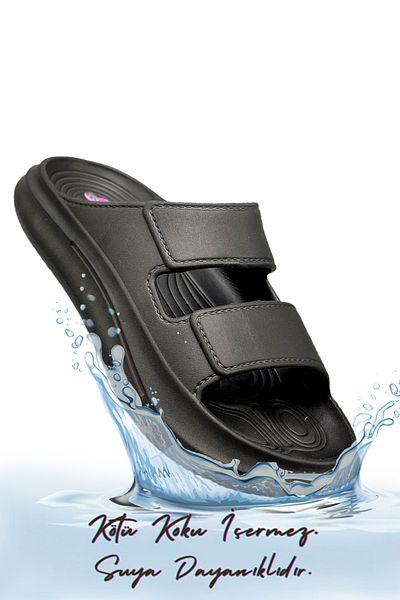 sermoda Μοντέλο 2001 Ελαφρύ Eva Black Summer Beach and Pool Slippers - Διπλή Ταινία Νεροχύτης