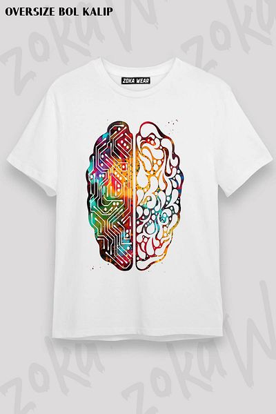 ZOKAWEAR Μπλουζάκι με στάμπα Unisex Oversize με τεχνητή νοημοσύνη Beyi Design