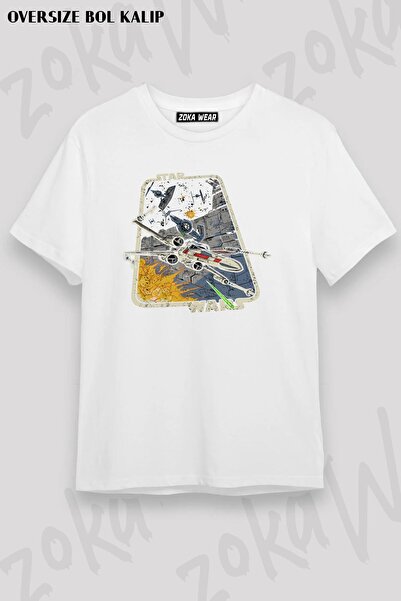 ZOKAWEAR Tricou unisex oversize cu imprimeu Star Wars, colorat, cu design de ...