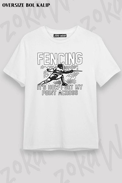 ZOKAWEAR Μπλουζάκι με στάμπα Unisex Oversize Fencing Fencing Design