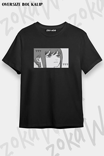 ZOKAWEAR Унісекс Oversize Калібр Chainsaw Man Makima Дизайн Друкований Tshirt