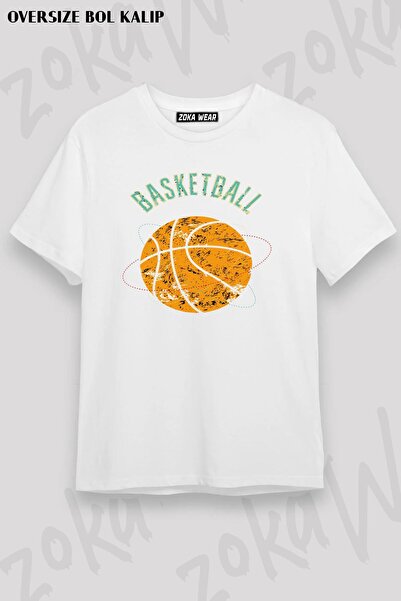 ZOKAWEAR Tricou unisex oversize cu imprimeu de baschet 3 design