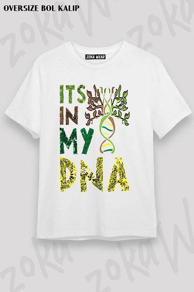 ZOKAWEAR Μπλουζάκι με στάμπα Unisex Oversize Dna Garden Design