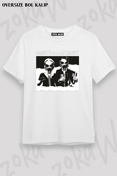 ZOKAWEAR Μπλουζάκι με στάμπα Unisex Oversize Against All Authority Design