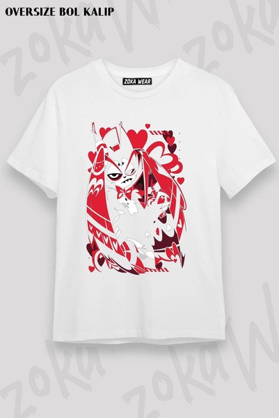 ZOKAWEAR Unisex Oversize Fit Hazbin Hotel Husk Design Printed Tshirt