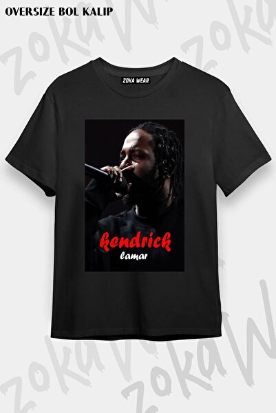 ZOKAWEAR تي شيرت مطبوع بتصميم كندريك لامار v2 مقاس كبير للجنسين